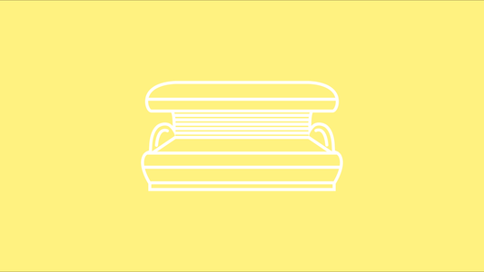 dibujo de cama solar sobre fondo amarillo